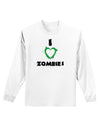 I Heart Zombies - Bloody Heart Green Adult Long Sleeve Shirt-Long Sleeve Shirt-TooLoud-White-Small-Davson Sales