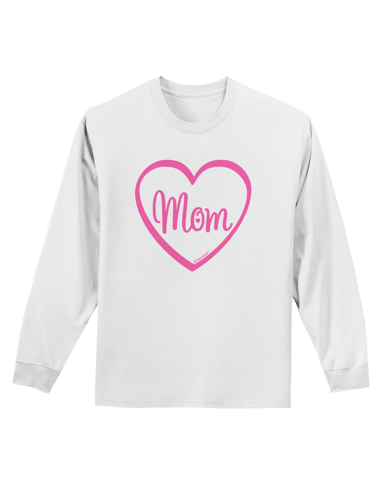 Mom Heart Design - Pink Adult Long Sleeve Shirt by TooLoud-Long Sleeve Shirt-TooLoud-White-Small-Davson Sales