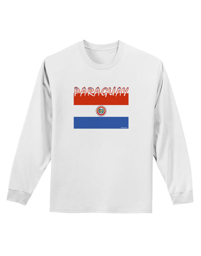 Paraguay Flag Adult Long Sleeve Shirt-Long Sleeve Shirt-TooLoud-White-Small-Davson Sales