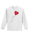 Cute Red Heart Balloon Adult Long Sleeve Shirt-Long Sleeve Shirt-TooLoud-White-Small-Davson Sales