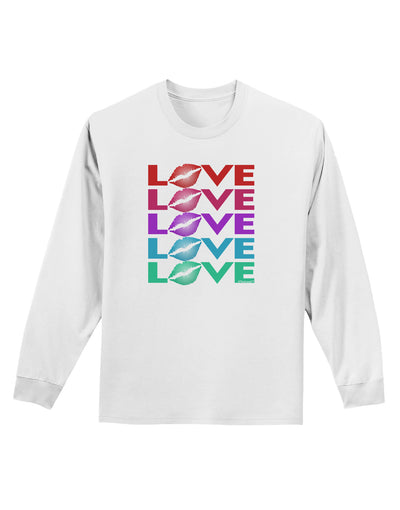 Colorful Love Kisses Adult Long Sleeve Shirt-Long Sleeve Shirt-TooLoud-White-Small-Davson Sales