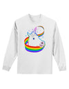 Magical Horn Rainbow Unicorn Adult Long Sleeve Shirt-Long Sleeve Shirt-TooLoud-White-Small-Davson Sales