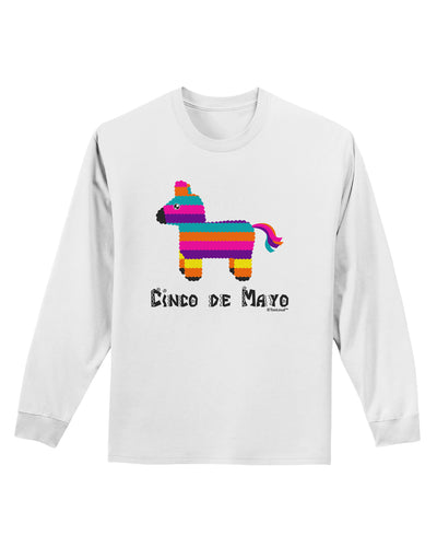 Colorful Pinata Design - Cinco de Mayo Adult Long Sleeve Shirt by TooLoud-Long Sleeve Shirt-TooLoud-White-Small-Davson Sales