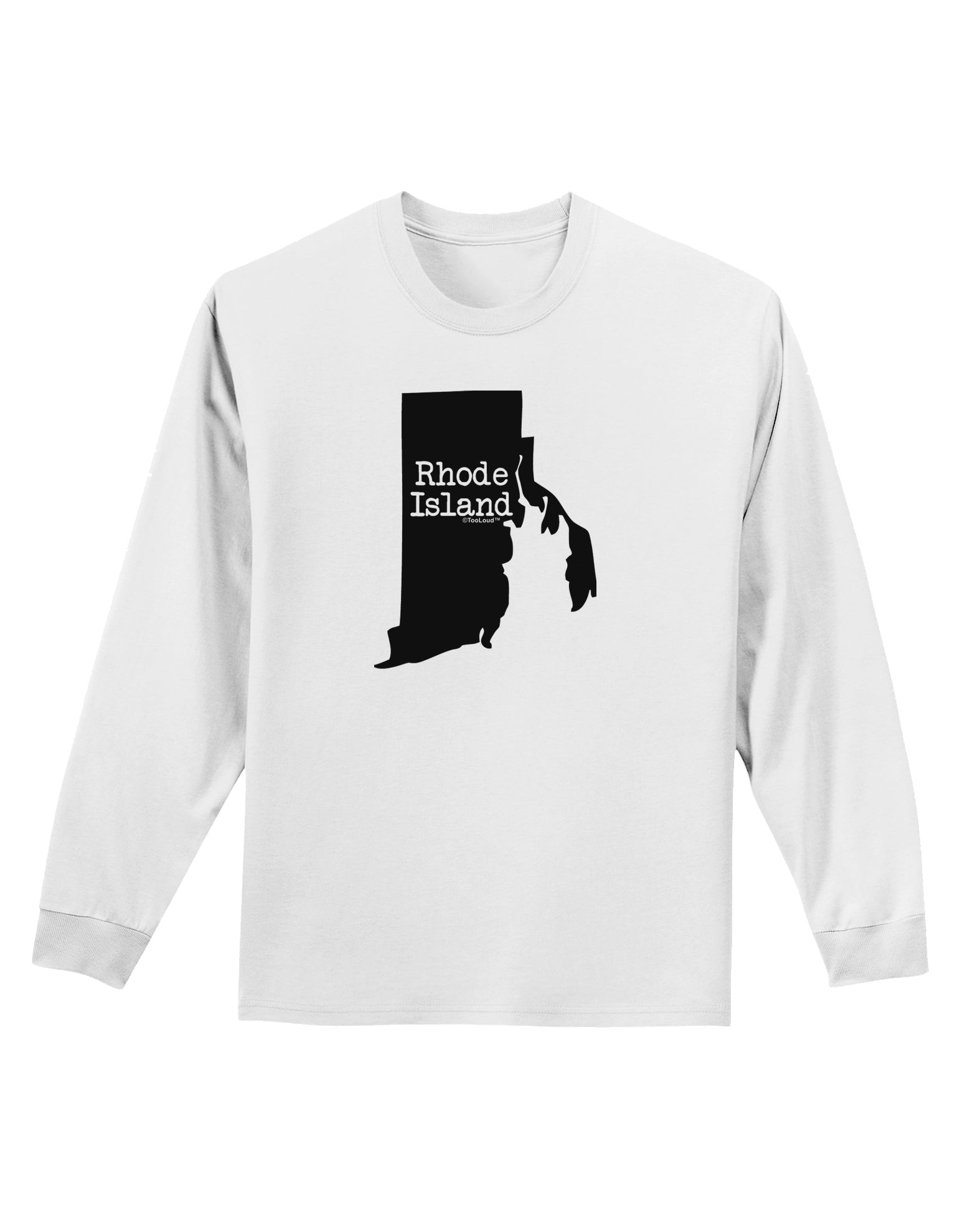 Rhode Island - United States Shape Adult Long Sleeve Shirt by TooLoud-Long Sleeve Shirt-TooLoud-White-Small-Davson Sales