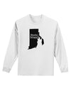Rhode Island - United States Shape Adult Long Sleeve Shirt by TooLoud-Long Sleeve Shirt-TooLoud-White-Small-Davson Sales