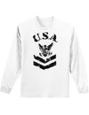 USA Military Navy Stencil Logo Adult Long Sleeve Shirt-Long Sleeve Shirt-TooLoud-White-Small-Davson Sales