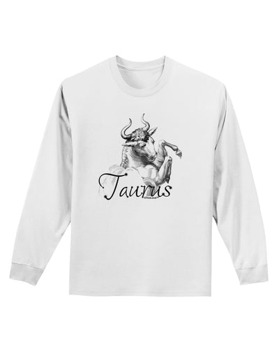 Taurus Illustration Adult Long Sleeve Shirt-Long Sleeve Shirt-TooLoud-White-Small-Davson Sales