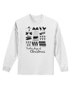 TooLoud Twelve Days of Christmas Text Adult Long Sleeve Shirt-Long Sleeve Shirt-TooLoud-White-Small-Davson Sales