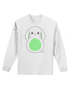 Cute Bunny with Floppy Ears - Green Adult Long Sleeve Shirt by TooLoud-Long Sleeve Shirt-TooLoud-White-Small-Davson Sales