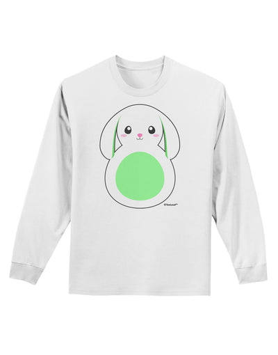 Cute Bunny with Floppy Ears - Green Adult Long Sleeve Shirt by TooLoud-Long Sleeve Shirt-TooLoud-White-Small-Davson Sales