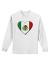 Mexican Flag Heart - Beveled Adult Long Sleeve Shirt by TooLoud-Long Sleeve Shirt-TooLoud-White-Small-Davson Sales