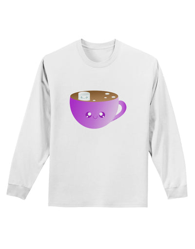 Cute Hot Cocoa Christmas Adult Long Sleeve Shirt-Long Sleeve Shirt-TooLoud-White-Small-Davson Sales