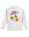 Trick or Treat Cute Candy Corn Halloween Adult Long Sleeve Shirt-Long Sleeve Shirt-TooLoud-White-Small-Davson Sales