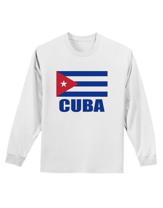 Cuba Flag Cuban Pride Adult Long Sleeve Shirt by TooLoud-Long Sleeve Shirt-TooLoud-White-Small-Davson Sales
