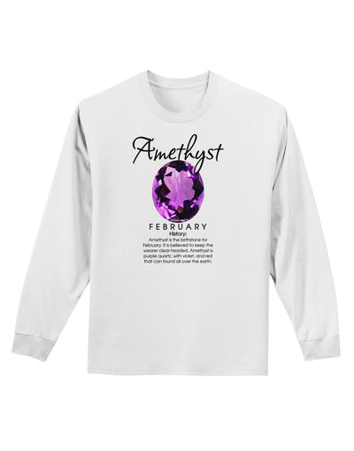 Birthstone Amethyst Adult Long Sleeve Shirt-Long Sleeve Shirt-TooLoud-White-Small-Davson Sales