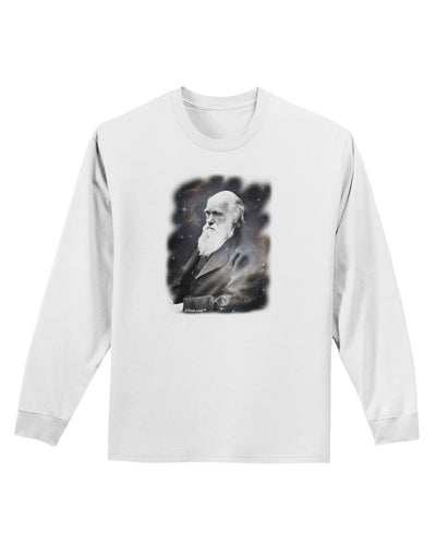 Charles Darwin In Space Adult Long Sleeve Shirt by TooLoud-Long Sleeve Shirt-TooLoud-White-Small-Davson Sales