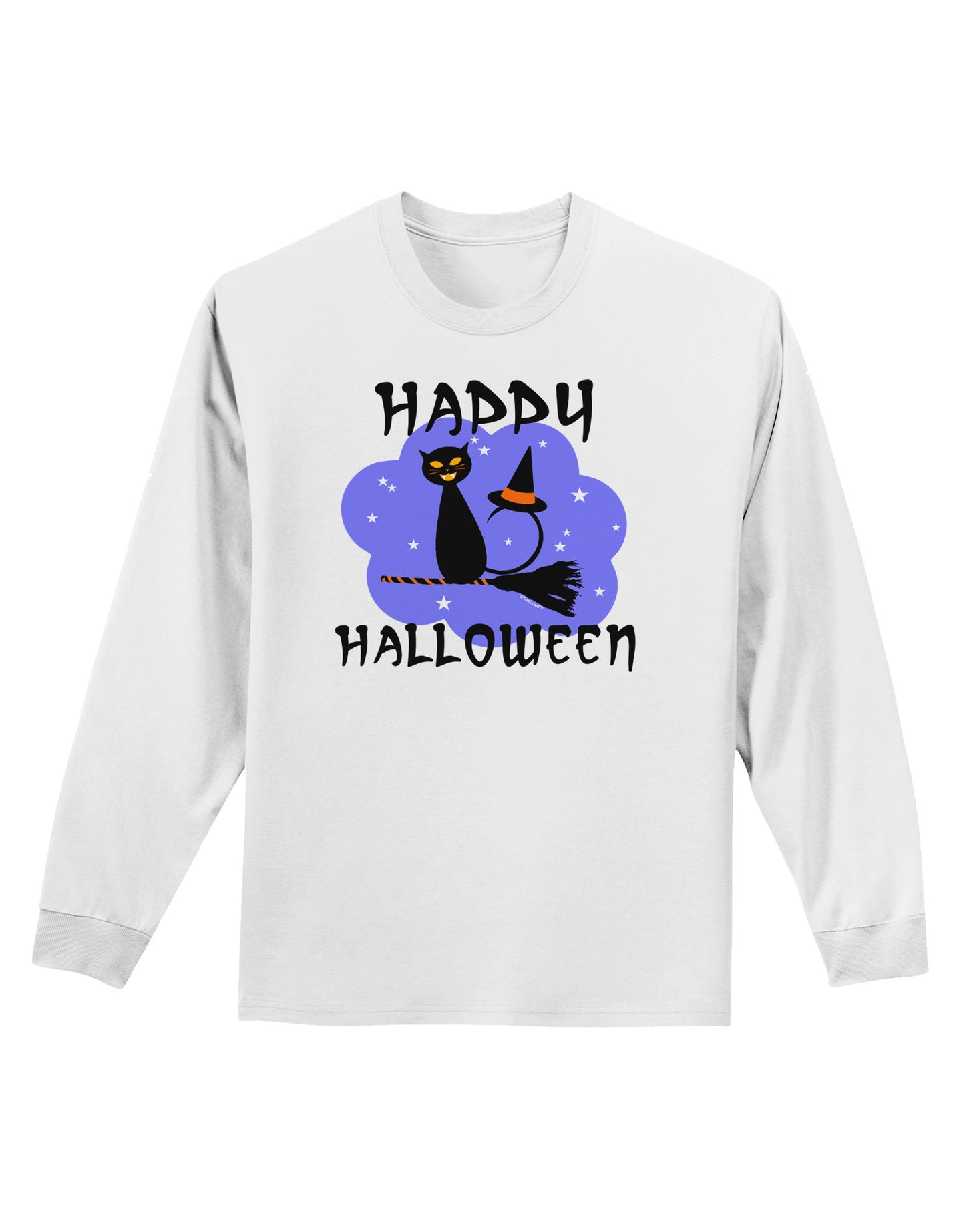 Witch Cat Adult Long Sleeve Shirt-Long Sleeve Shirt-TooLoud-White-Small-Davson Sales