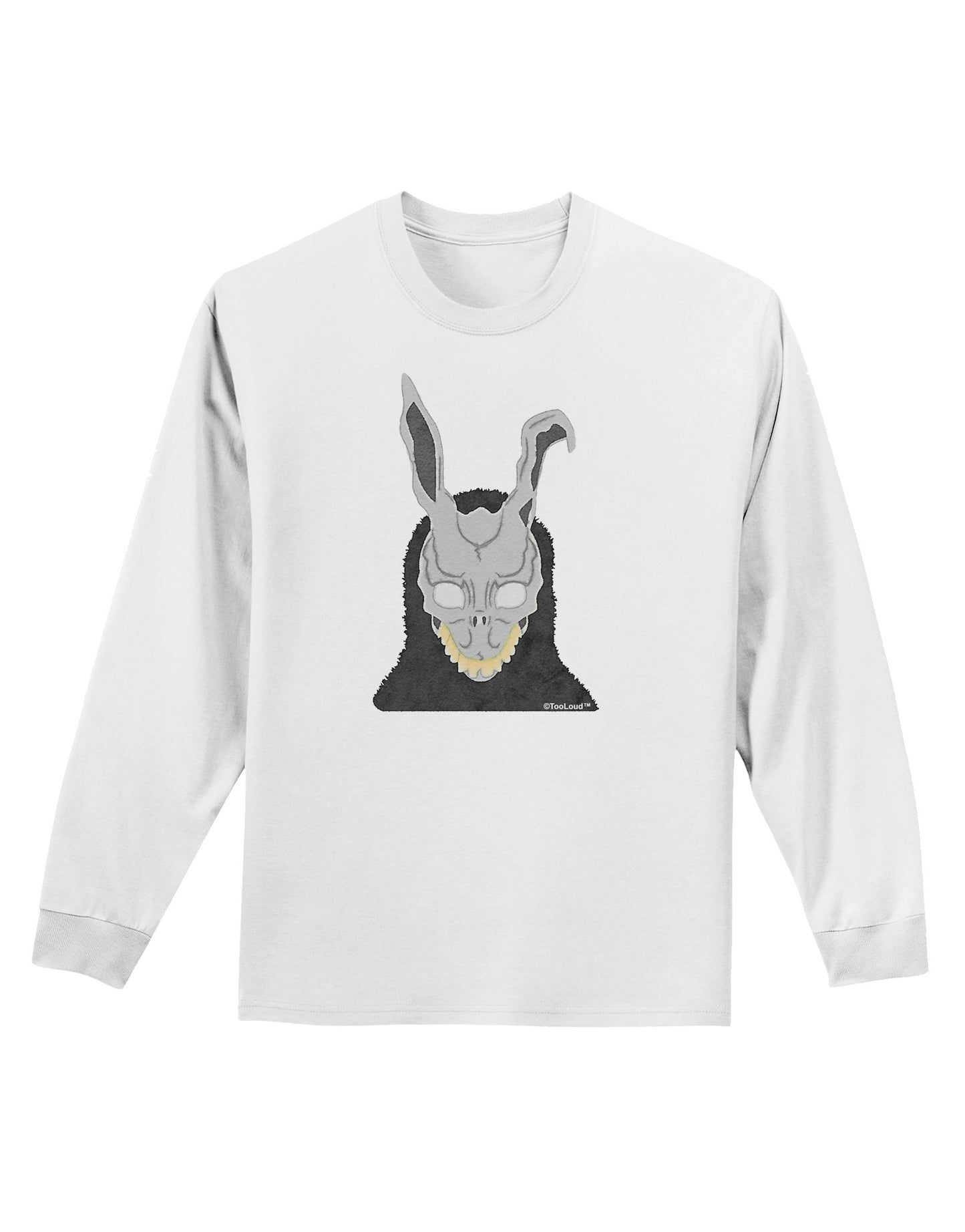 Scary Buny Face Watercolor Adult Long Sleeve Shirt-Long Sleeve Shirt-TooLoud-White-Small-Davson Sales
