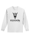 Trident of Poseidon with Text - Greek Mythology Adult Long Sleeve Shirt by TooLoud-Long Sleeve Shirt-TooLoud-White-Small-Davson Sales