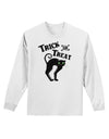 Trick or Treat Cute Black Cat Halloween Adult Long Sleeve Shirt-Long Sleeve Shirt-TooLoud-White-Small-Davson Sales