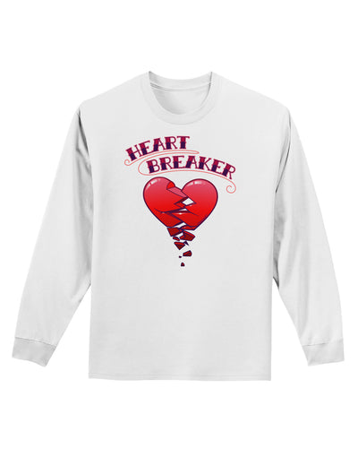 Heart Breaker Cute Adult Long Sleeve Shirt by-Long Sleeve Shirt-TooLoud-White-Small-Davson Sales