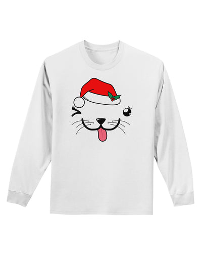 Kyu-T Face Puppina Santa Girl Dog Adult Long Sleeve Shirt-Long Sleeve Shirt-TooLoud-White-Small-Davson Sales