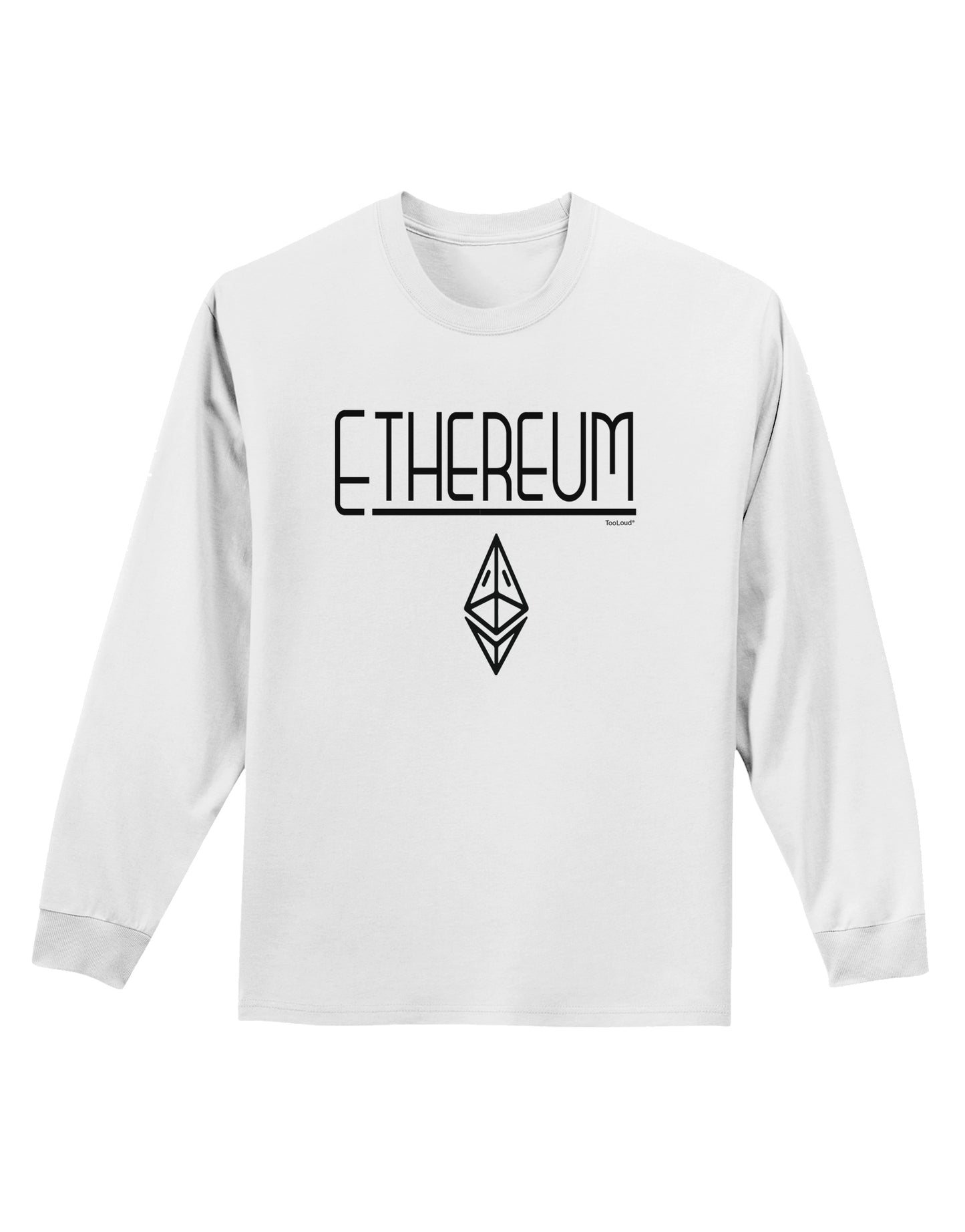 Ethereum with logo Adult Long Sleeve Shirt-Long Sleeve Shirt-TooLoud-White-Small-Davson Sales