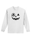 Monocle Jack-o-Lantern Distressed Adult Long Sleeve Shirt-Long Sleeve Shirt-TooLoud-White-Small-Davson Sales