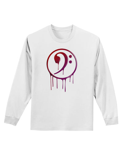 Dripping Bass Symbol Adult Long Sleeve Shirt-Long Sleeve Shirt-TooLoud-White-Small-Davson Sales