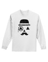 Gentleman Pumpkin Distressed Adult Long Sleeve Shirt-Long Sleeve Shirt-TooLoud-White-Small-Davson Sales