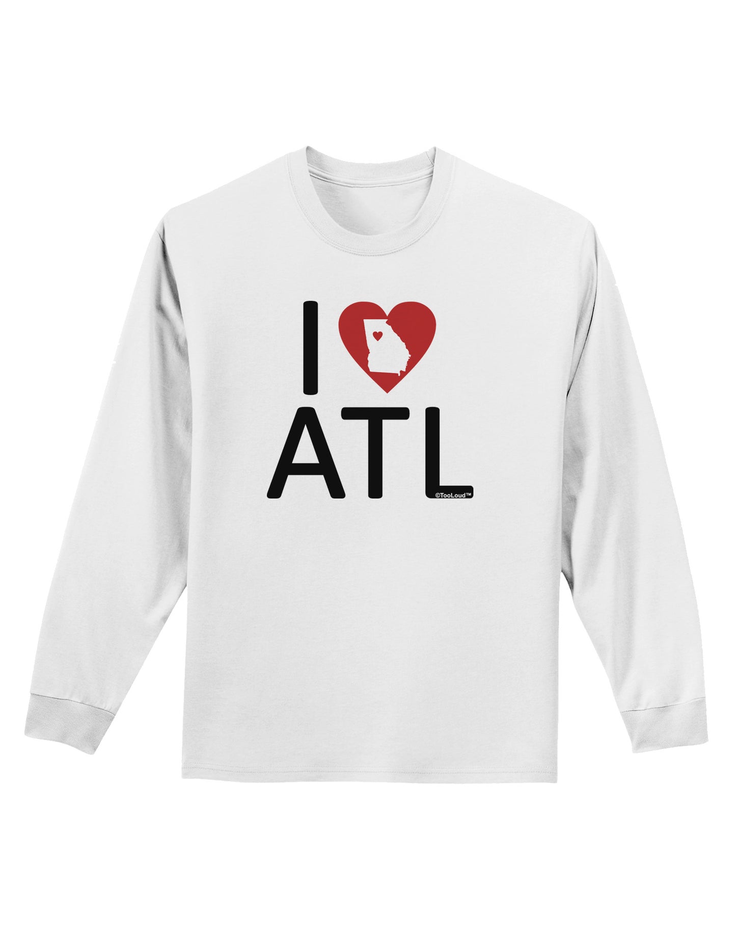 I Heart Atlanta Adult Long Sleeve Shirt-Long Sleeve Shirt-TooLoud-White-Small-Davson Sales