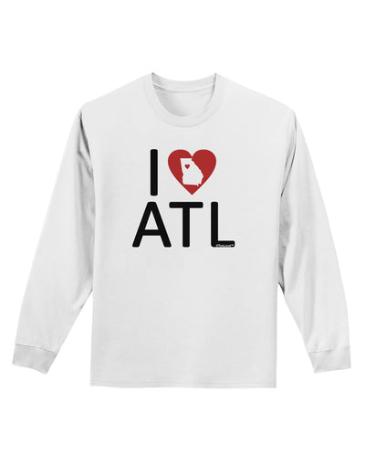 I Heart Atlanta Adult Long Sleeve Shirt-Long Sleeve Shirt-TooLoud-White-Small-Davson Sales