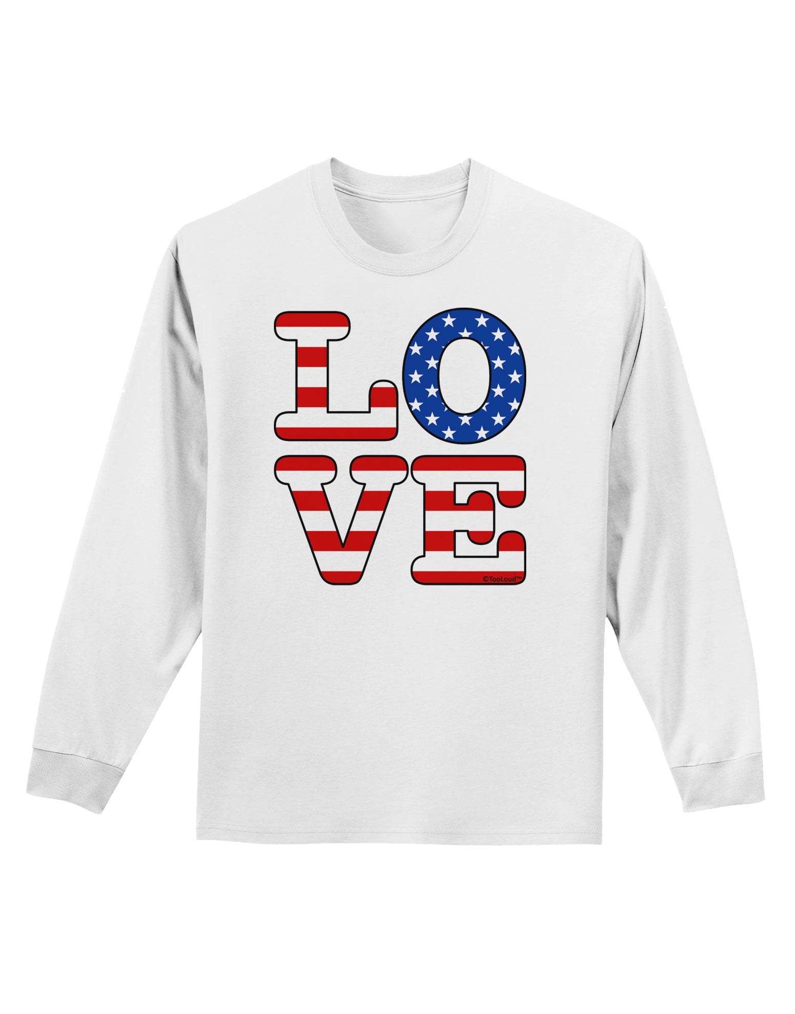American Love Design Adult Long Sleeve Shirt by TooLoud-Long Sleeve Shirt-TooLoud-White-Small-Davson Sales