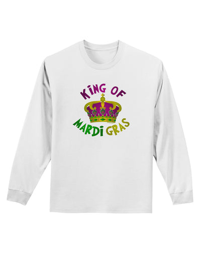 King Of Mardi Gras Adult Long Sleeve Shirt-Long Sleeve Shirt-TooLoud-White-Small-Davson Sales