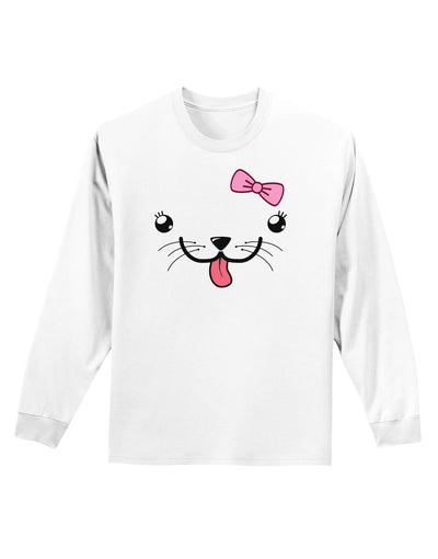 Kyu-T Face - Puppina Cute Girl Puppy Dog Adult Long Sleeve Shirt-Long Sleeve Shirt-TooLoud-White-Small-Davson Sales