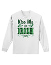 Kiss Me I'm Irish-ish Adult Long Sleeve Shirt-Long Sleeve Shirt-TooLoud-White-Small-Davson Sales