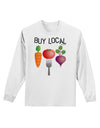 Buy Local - Vegetables Design Adult Long Sleeve Shirt-Long Sleeve Shirt-TooLoud-White-Small-Davson Sales