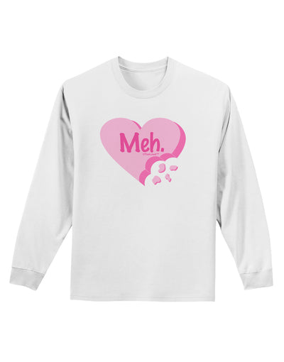 Meh Candy Heart - Valentines Day Adult Long Sleeve Shirt by TooLoud-Long Sleeve Shirt-TooLoud-White-Small-Davson Sales