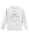 Cute Hatching Chick - White Adult Long Sleeve Shirt by TooLoud-Long Sleeve Shirt-TooLoud-White-Small-Davson Sales