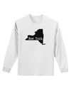New York - United States Shape Adult Long Sleeve Shirt by TooLoud-Long Sleeve Shirt-TooLoud-White-Small-Davson Sales