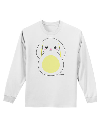 Cute Bunny with Floppy Ears - Yellow Adult Long Sleeve Shirt by TooLoud-Long Sleeve Shirt-TooLoud-White-Small-Davson Sales