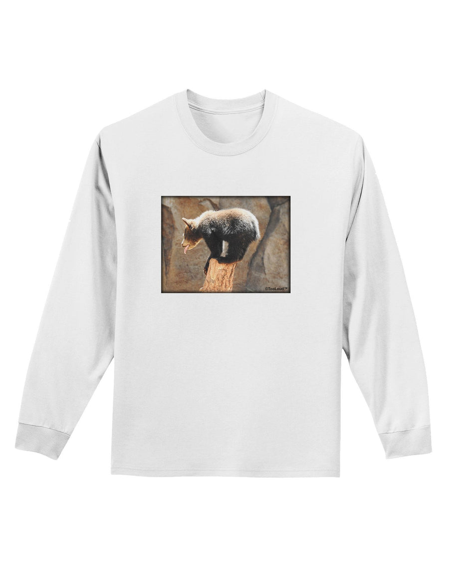 Balancing Bear Cub Adult Long Sleeve Shirt-Long Sleeve Shirt-TooLoud-White-XXXX-Large-Davson Sales