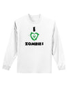 I Heart Zombies - Bio Hazard Heart Green Adult Long Sleeve Shirt-Long Sleeve Shirt-TooLoud-White-Small-Davson Sales