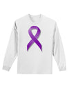 Epilepsy Awareness Ribbon - Purple Adult Long Sleeve Shirt-Long Sleeve Shirt-TooLoud-White-Small-Davson Sales