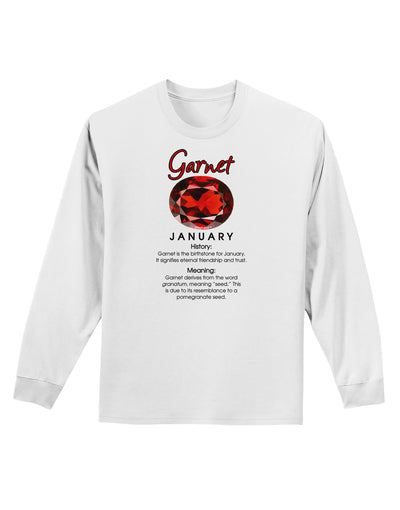 Birthstone Garnet Adult Long Sleeve Shirt-Long Sleeve Shirt-TooLoud-White-Small-Davson Sales