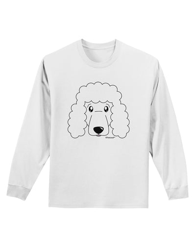 Cute Poodle Dog - White Adult Long Sleeve Shirt by TooLoud-Long Sleeve Shirt-TooLoud-White-Small-Davson Sales