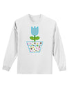 Easter Tulip Design - Blue Adult Long Sleeve Shirt by TooLoud-Long Sleeve Shirt-TooLoud-White-Small-Davson Sales