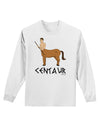 Greek Mythology Centaur Design - Color - Text Adult Long Sleeve Shirt by TooLoud-Long Sleeve Shirt-TooLoud-White-Small-Davson Sales