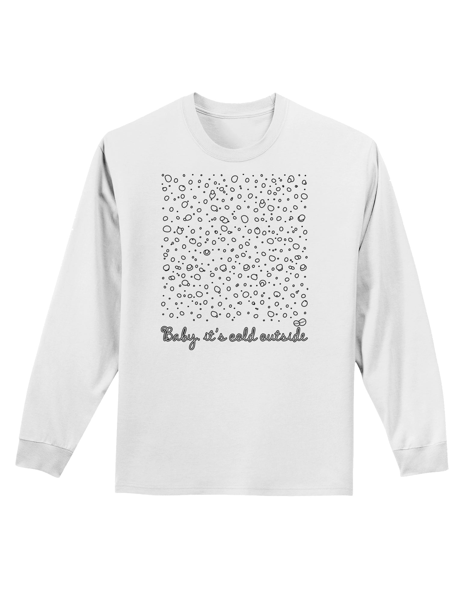 Baby It's Cold Outside Falling Snowflakes - Christmas Adult Long Sleeve Shirt-Long Sleeve Shirt-TooLoud-White-Small-Davson Sales