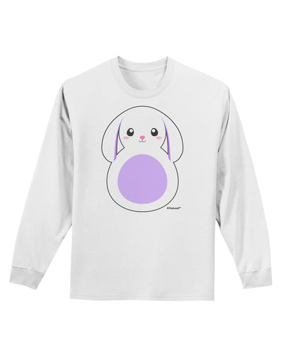 Cute Bunny with Floppy Ears - Purple Adult Long Sleeve Shirt by TooLoud-Long Sleeve Shirt-TooLoud-White-Small-Davson Sales